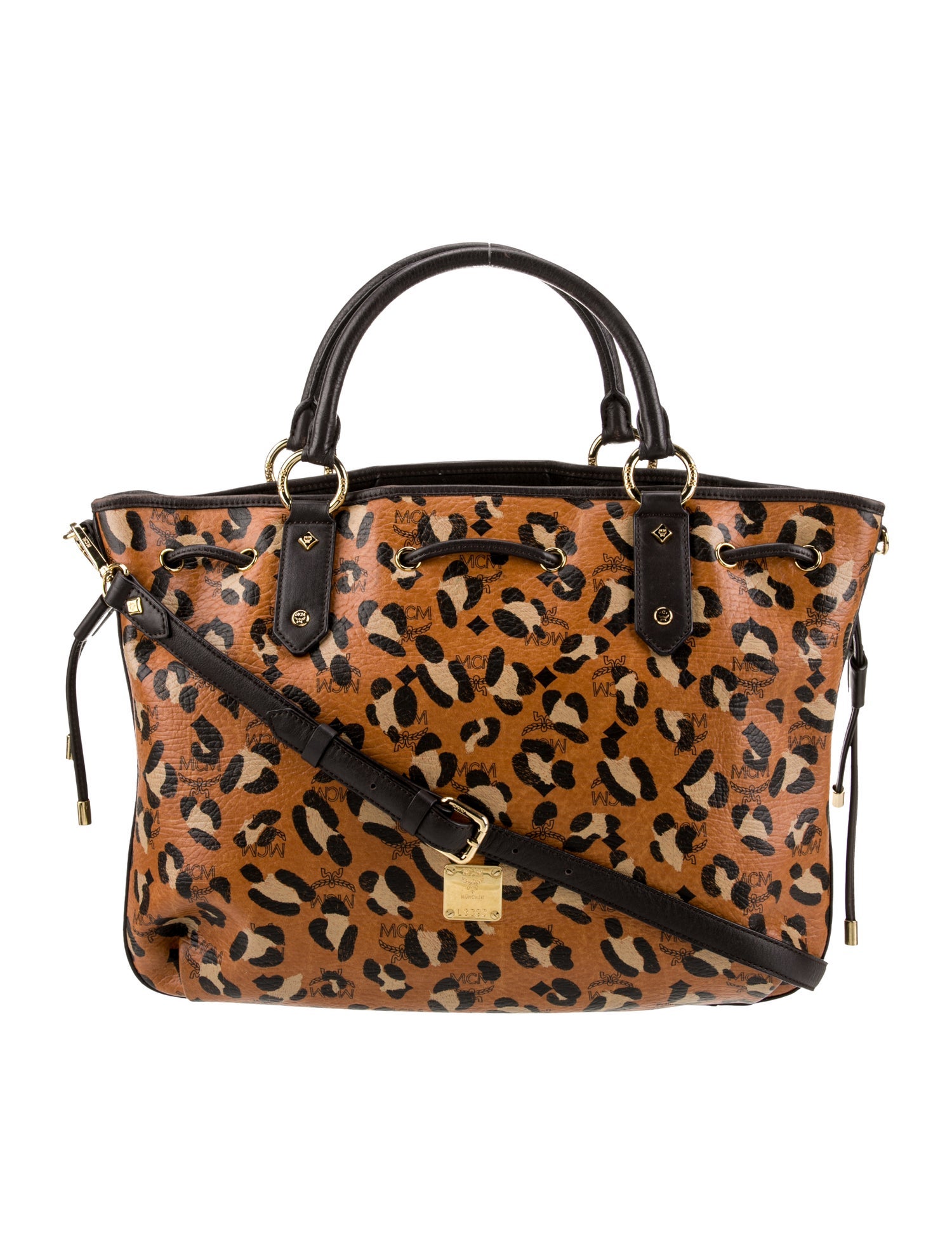 MCM Leather leopard print Visetos Medium